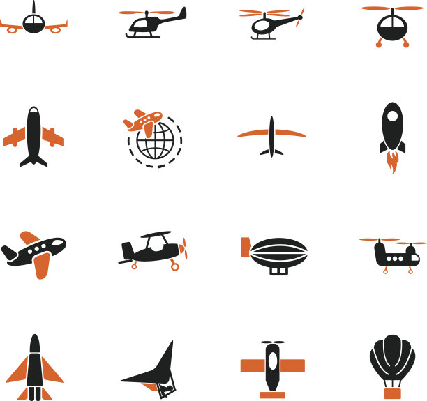 航空运输图标集图片下载