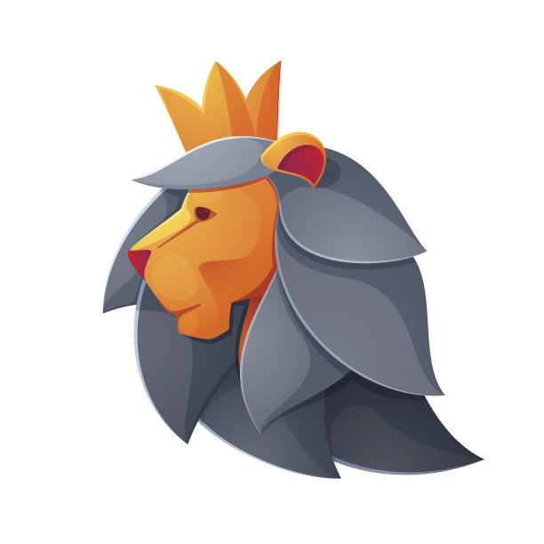 狮子头体积矢量图标。图片下载