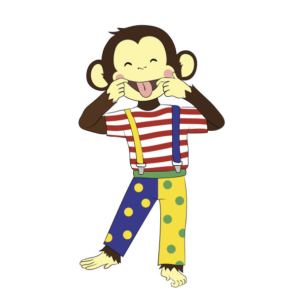 愚人节。猴子的小丑。图片下载