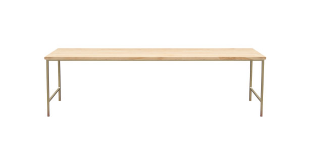 浅色宽木桌，孤立在白色背景上图片下载