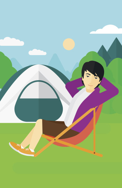 坐在折叠椅上的男人图片下载