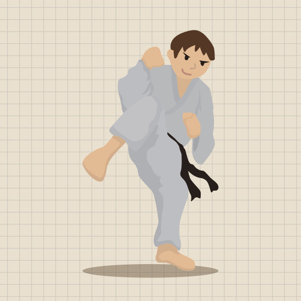 跆拳道主题元素向量，eps图片下载