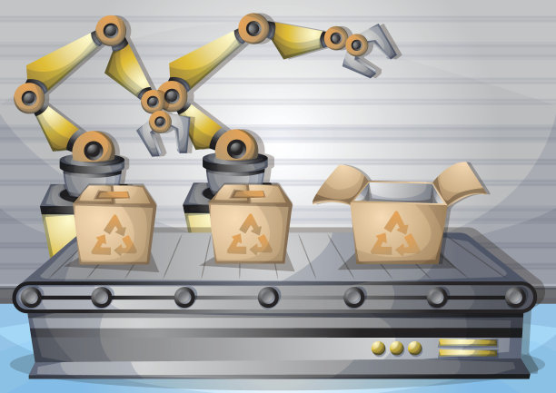 卡通矢量插图内部工厂与分离的层图片下载