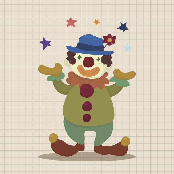 小丑的主题元素向量，eps图片下载