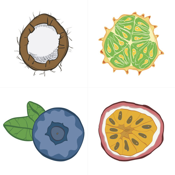 一套新鲜手绘果蔬及产品。图片下载