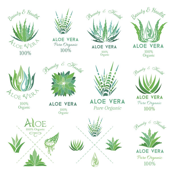 芦荟设计元素。模板样式。图片下载