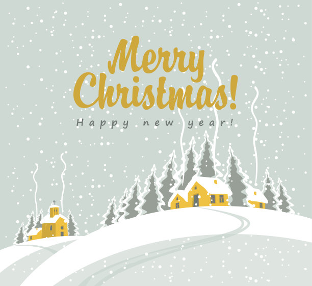 冬季景观与村庄素材图片