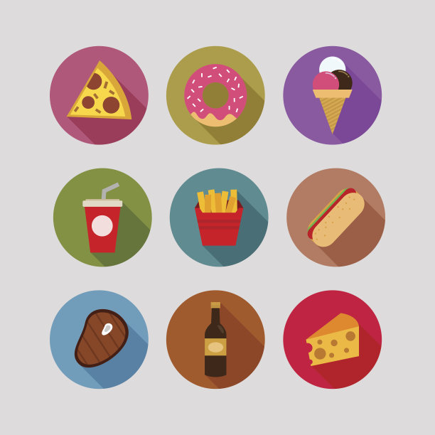 食品平面图标图片下载