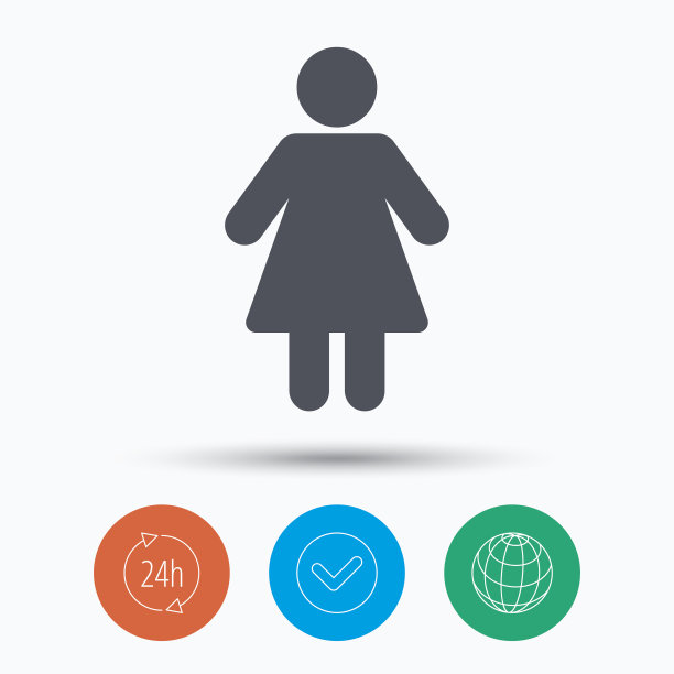 女人图标。女性人类的迹象。图片下载