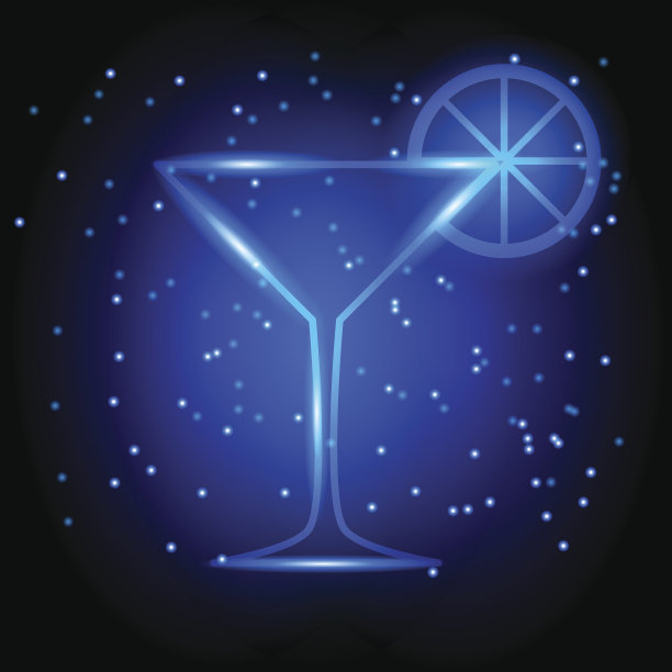 霓虹灯马提尼玻璃图片下载