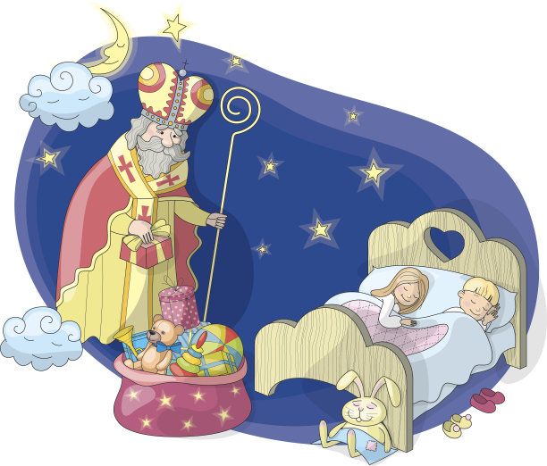 圣尼古拉斯带来了礼物图片下载