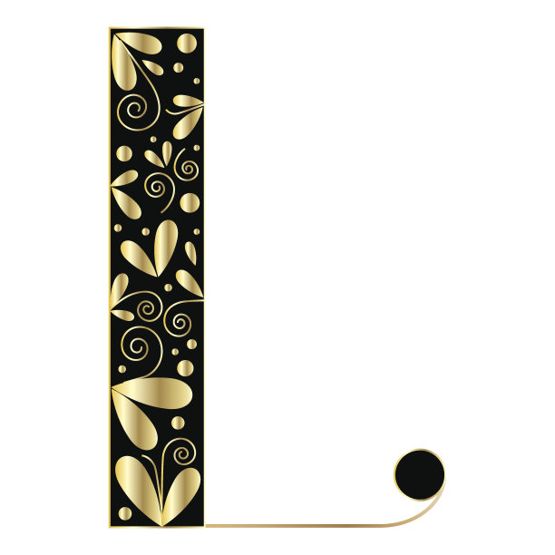 装饰字母的形状。字体类型L图片下载