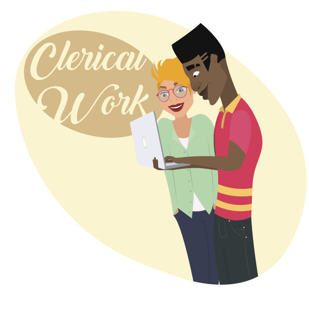 一男一女在看笔记本电脑。图片下载