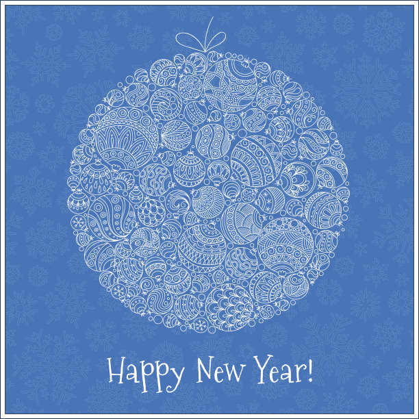 圣诞贺卡。美丽的复古风格圣诞球图片下载