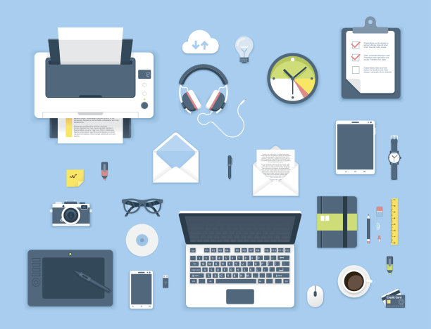 俯视图办公桌图片下载