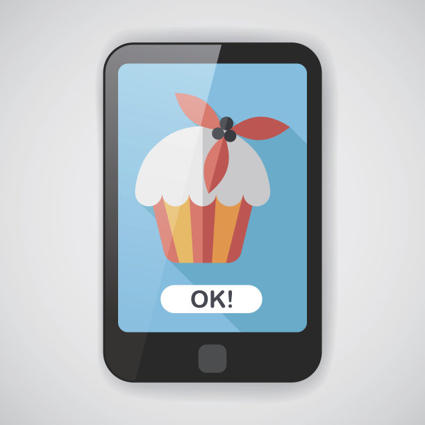 圣诞蛋糕与长影子的扁平图标，eps10图片下载