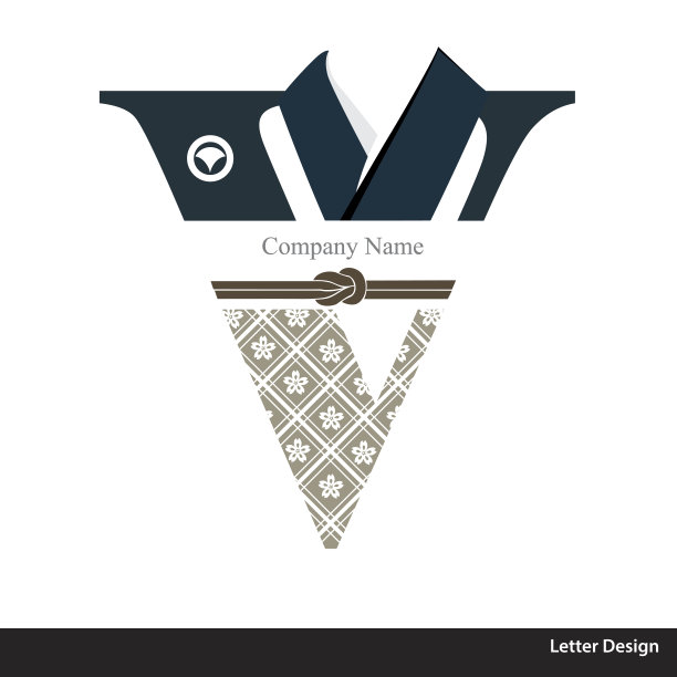 矢量的和服风格字母磁带V.传统日语图片下载