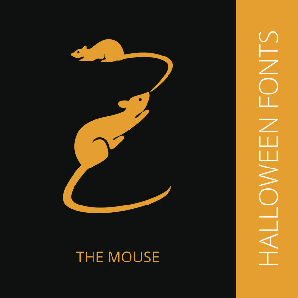 万圣节的字母Z由老鼠和老鼠组成图片下载