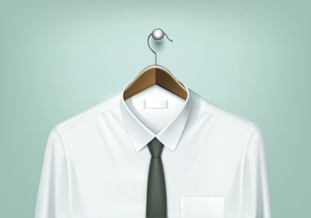 外套棕色衣架与白衬衫和黑领带图片下载