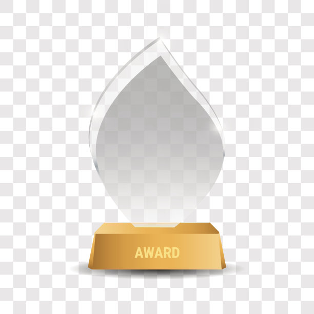 水晶奖杯奖矢量插图图片下载