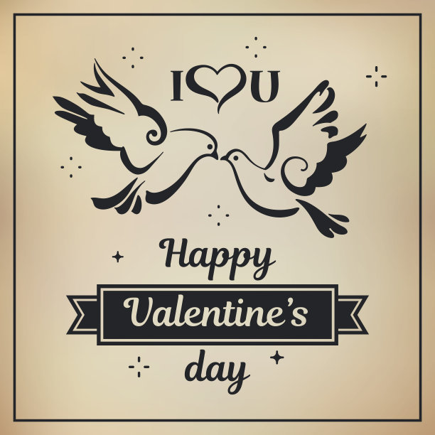 带心形鸽子的剪影图片下载