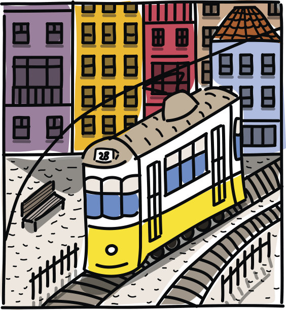 以草图风格绘制的街道矢量图。安静的图片下载