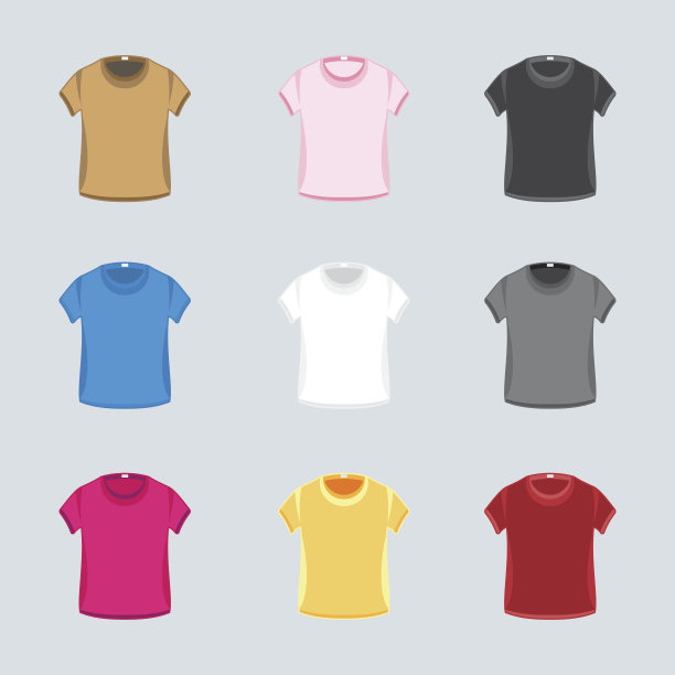 多色t恤设计模板图片下载