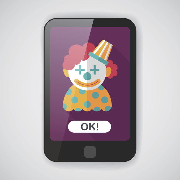 小丑的长影子平面图标，eps10图片下载