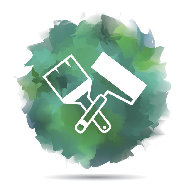 油漆滚筒和画笔矢量图标图片下载