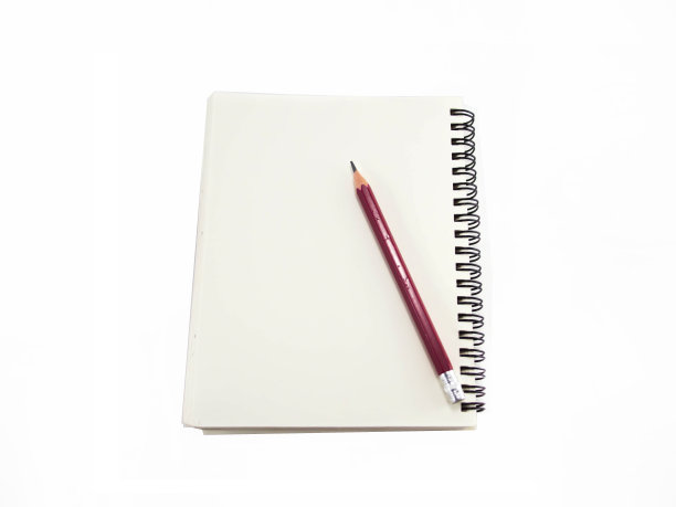 带铅笔的空白笔记本图片下载