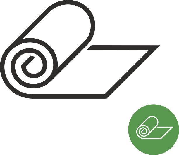 露营或健身地毯图标卷图片下载