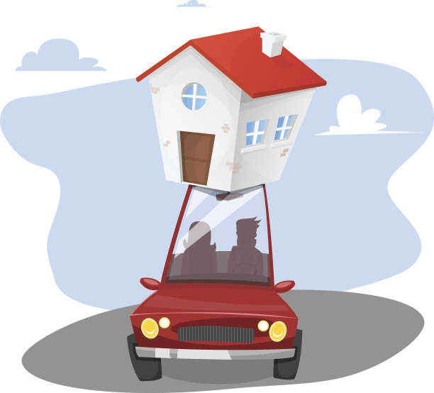 感人的一天。可移动的房子图片下载