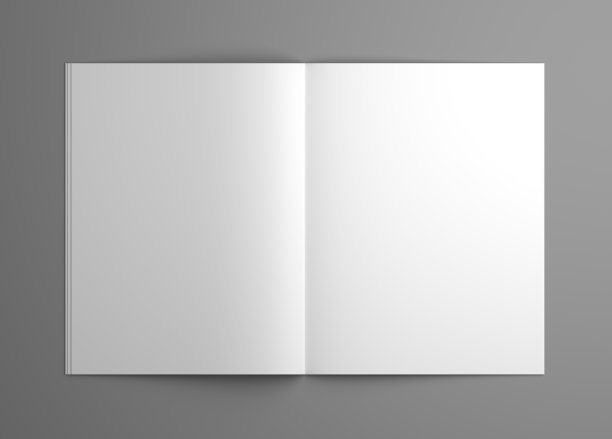 正方体空白3D插图打开杂志模型。图片下载