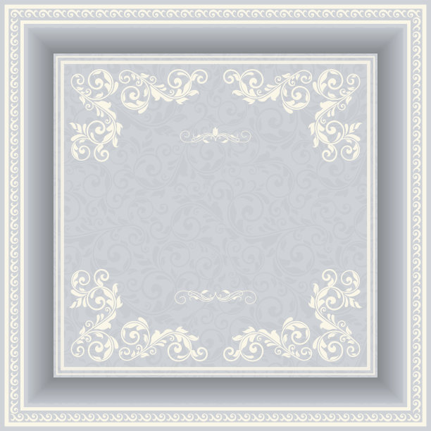 复古框架与维多利亚模式的蓝色背景图片下载