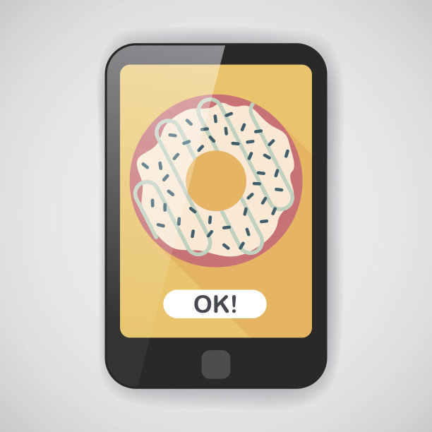 甜甜圈平面图标与长阴影，eps10图片下载