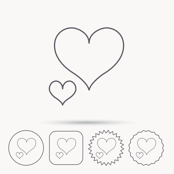 爱的心图标。情人的迹象。图片下载