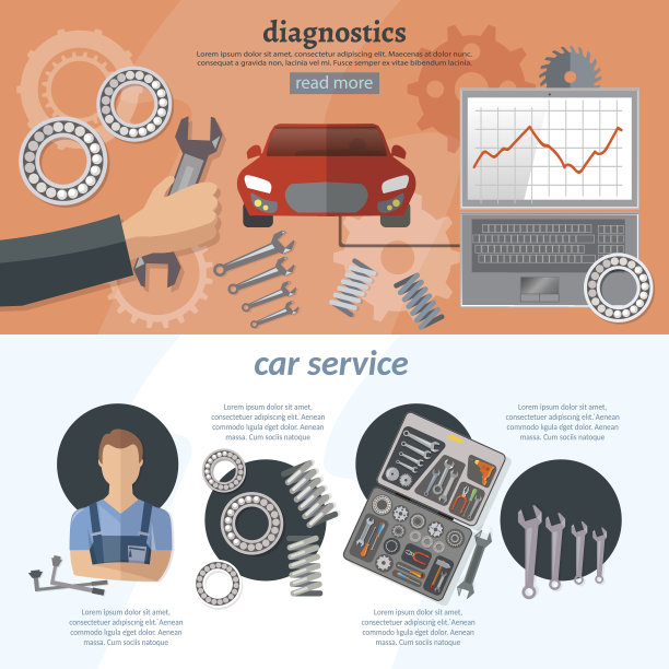 汽车服务信息图机械汽车诊断图片下载