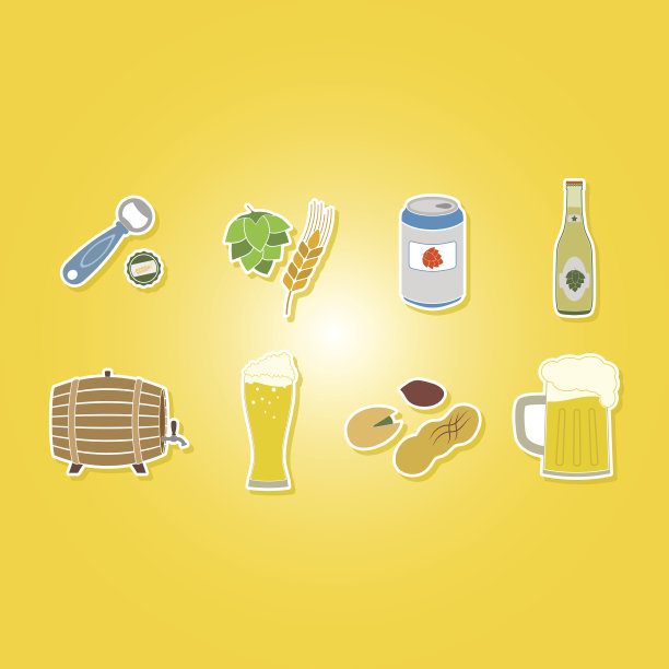 彩色啤酒图标合集图片下载
