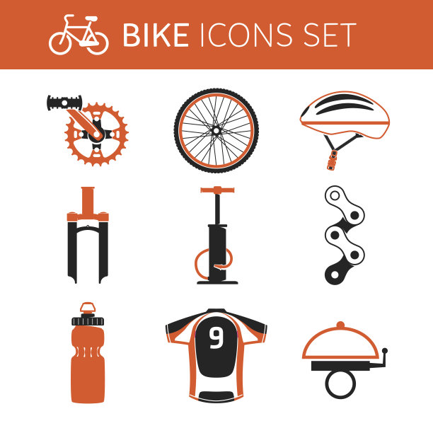 自行车齿轮图标集图片下载