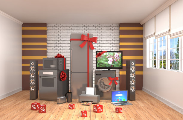 带丝带的家用电器，室内打折。3 d今市子图片下载