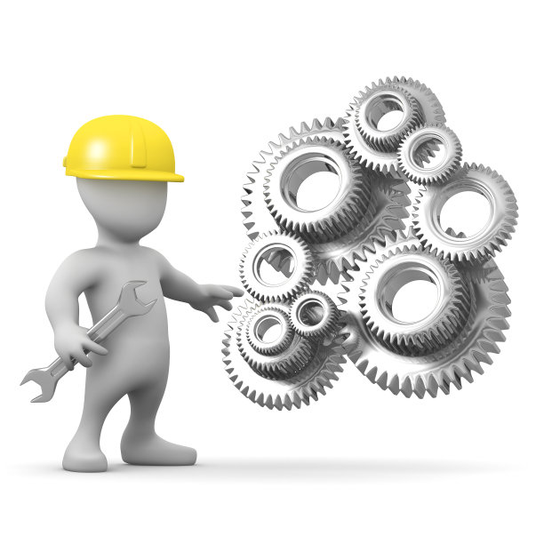 人修理齿轮机器图片下载