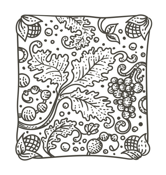 莲座上有葡萄和叶子图片下载