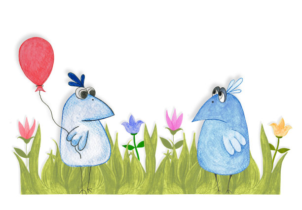 两个蓝色的鸟类。图片下载