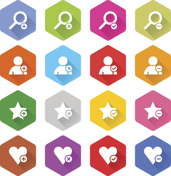 平面添加图标六边形网页按钮图片下载