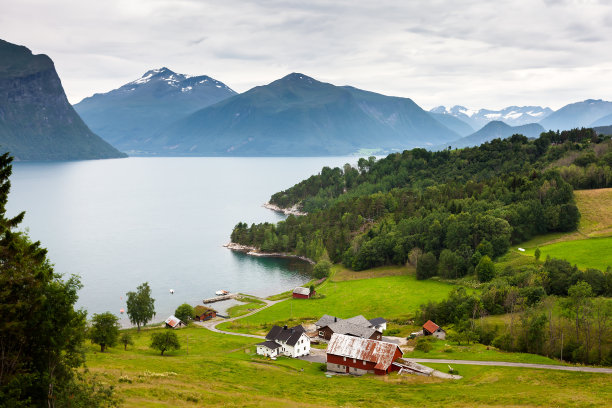 挪威乡村风景如画素材图片