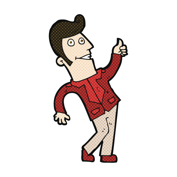 卡通漫画人物竖起大拇指图片下载
