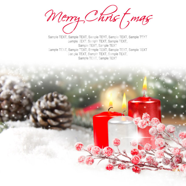 圣诞蜡烛图片下载