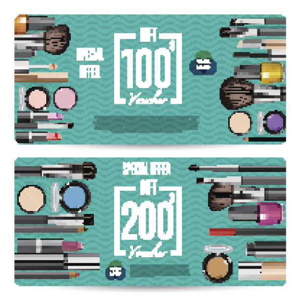 化妆品店盛大开业预付礼券图片下载