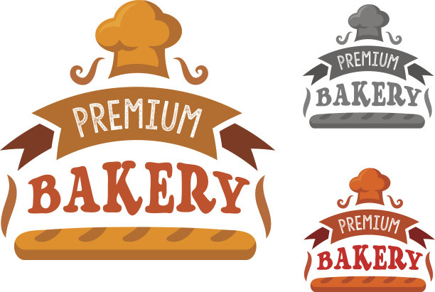 面包店的标志与法棍和帽子图片下载