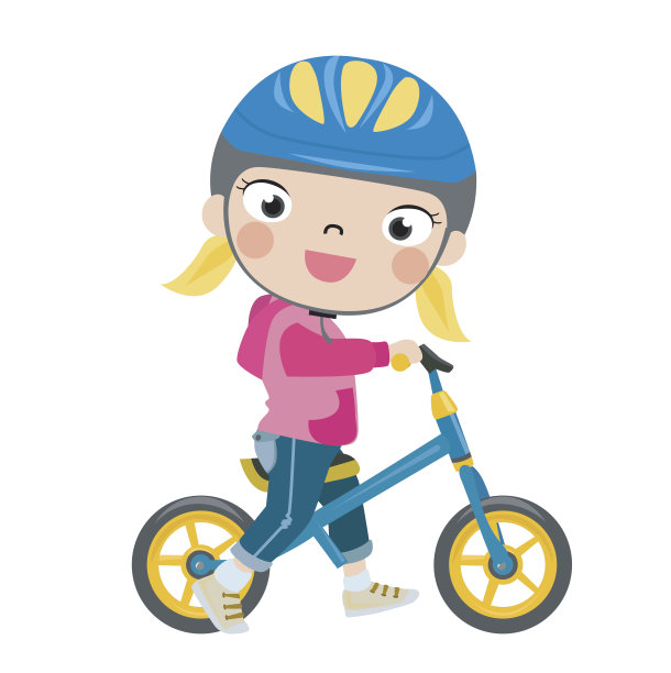 小女孩骑着自行车图片下载